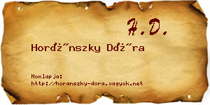 Horánszky Dóra névjegykártya